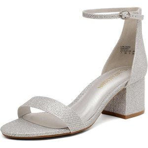 Dream Pairs Women's Low-chunk Low Heel Pump Sandals With Ankle Strap